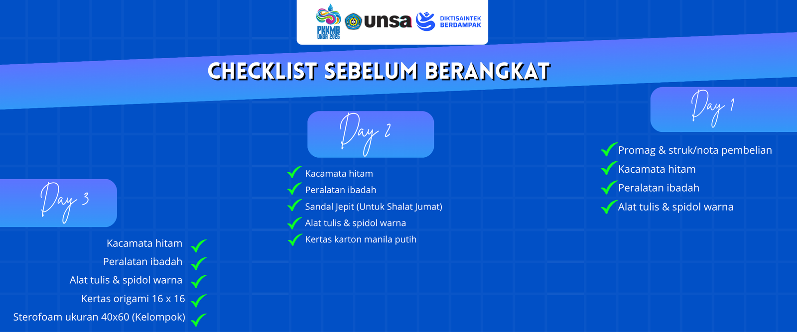 Checklist Sebelum Berangkat